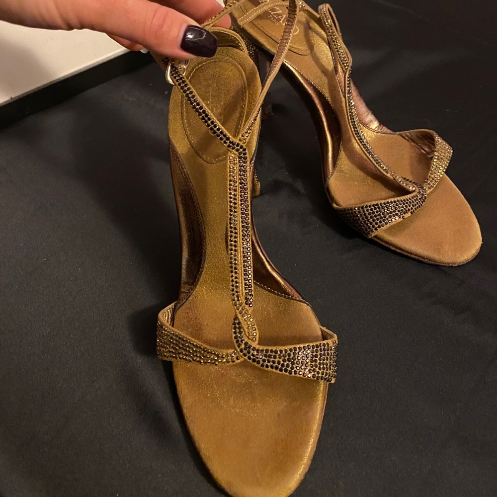 Gold and Copper Azzaro Paris Swarovski heels